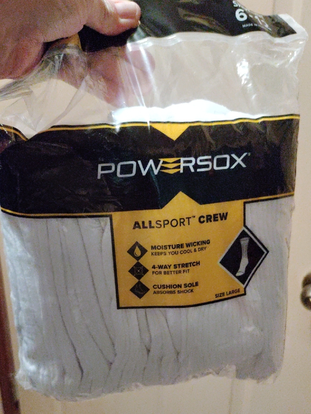 Allsport Crew Men's White Athletic Socks Pack Of 12